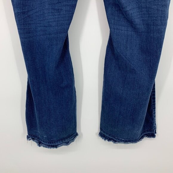 Cato Jeans Flare Blue Distresed Denim Released Raw Hem - Picture 7 of 10